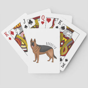 Duitse cartoon herder pokerkaarten