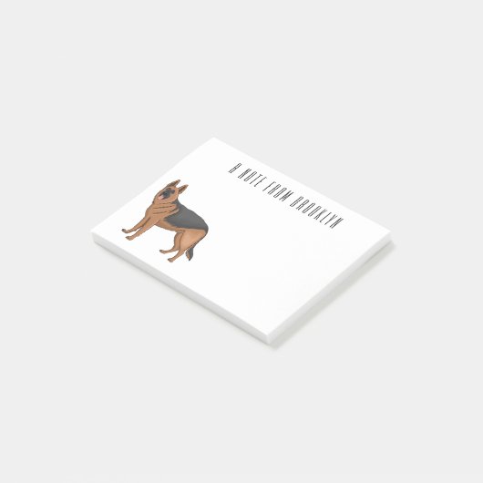 Duitse cartoon herder post-it® notes (Schuin)