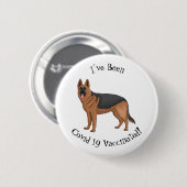 Duitse cartoon herder ronde button 5,7 cm (Voorkant /achterkant)