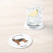 Duitse cartoon herder ronde kartonnen onderzetter (Insitu)