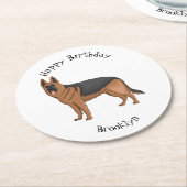 Duitse cartoon herder ronde kartonnen onderzetter (Gebogen)