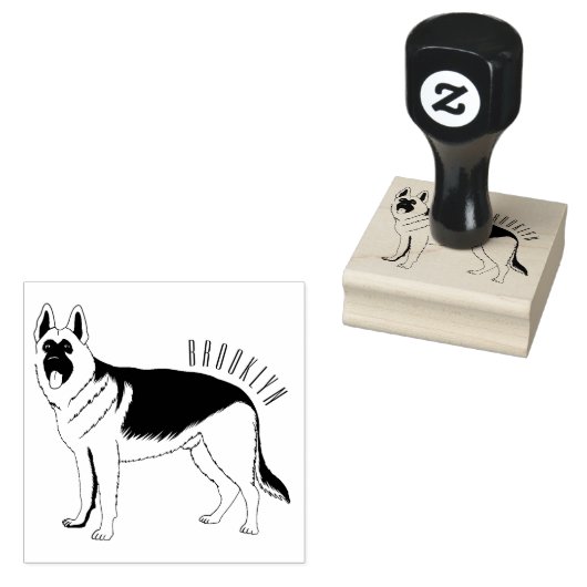 Duitse cartoon herder rubberstempel (Gestempeld)