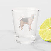 Duitse cartoon herder shot glas (Achterkant)