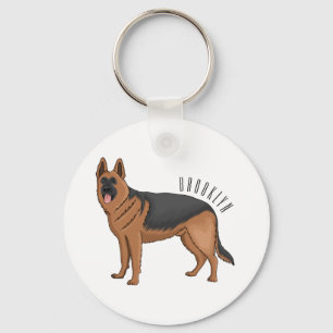 Duitse cartoon herder sleutelhanger