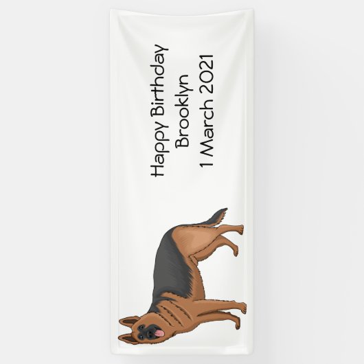 Duitse cartoon herder spandoek (Verticaal)