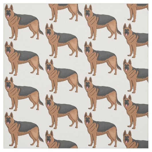 Duitse cartoon herder stof (Swatch)