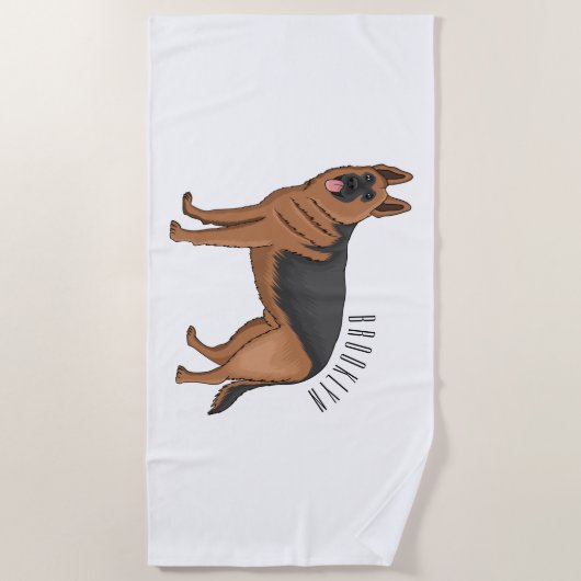 Duitse cartoon herder strandlaken (Voorkant)