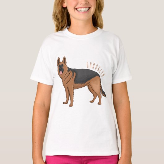Duitse cartoon herder t-shirt (Voorkant)