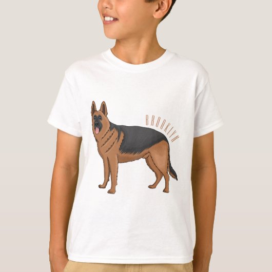 Duitse cartoon herder t-shirt (Voorkant)