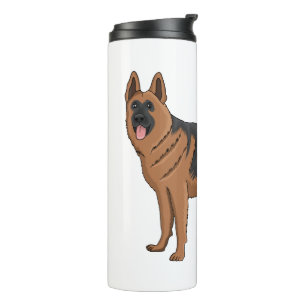 Duitse cartoon herder thermosbeker