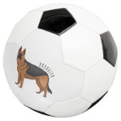 Duitse cartoon herder voetbal (Drie kwart)