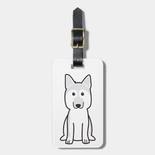Duitse Cartoon Shepherd Dog Bagagelabel (Voorkant verticaal)