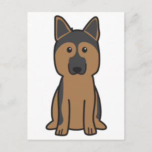 Duitse Cartoon Shepherd Dog Briefkaart