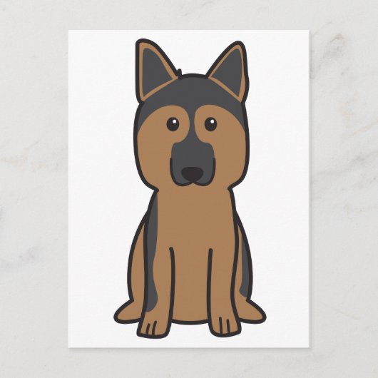 Duitse Cartoon Shepherd Dog Briefkaart (Voorkant)