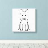 Duitse Cartoon Shepherd Dog Canvas Afdruk (Insitu (Houten vloer))