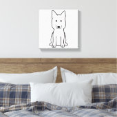 Duitse Cartoon Shepherd Dog Canvas Afdruk (Insitu (Slaapkamer))