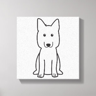 Duitse Cartoon Shepherd Dog Canvas Afdruk