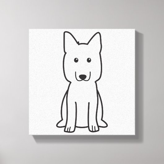 Duitse Cartoon Shepherd Dog Canvas Afdruk (Voorkant)