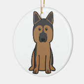 Duitse Cartoon Shepherd Dog Keramisch Ornament (Links)
