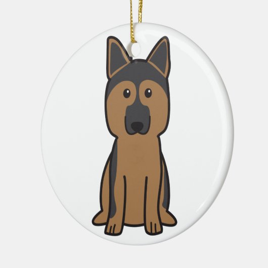 Duitse Cartoon Shepherd Dog Keramisch Ornament (Links)
