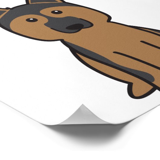Duitse Cartoon Shepherd Dog Poster (Hoek)