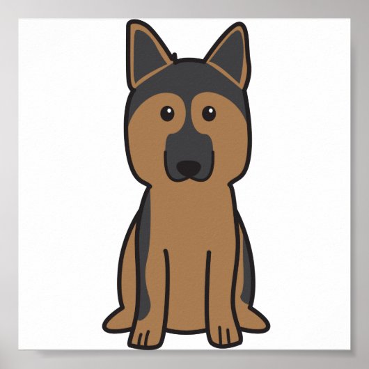 Duitse Cartoon Shepherd Dog Poster (Voorkant)