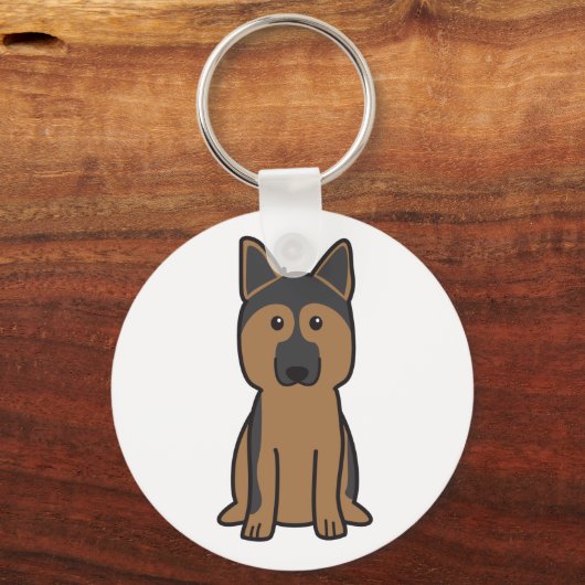 Duitse Cartoon Shepherd Dog Sleutelhanger (Voorkant)