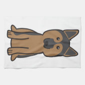 Duitse Cartoon Shepherd Dog Theedoek (Horizontaal)