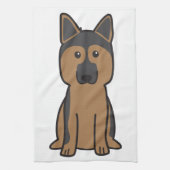 Duitse Cartoon Shepherd Dog Theedoek (Verticaal)