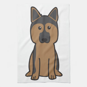 Duitse Cartoon Shepherd Dog Theedoek