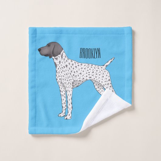 Duitse cartoon van Shorthaired Pointer-hond Bad Handdoek (Wasdoekje)