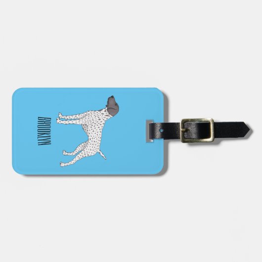 Duitse cartoon van Shorthaired Pointer-hond Bagagelabel (Voorkant horizontaal)