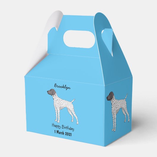 Duitse cartoon van Shorthaired Pointer-hond Bedankdoosjes (Voorkant Zijde)
