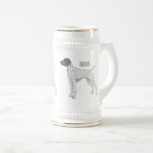 Duitse cartoon van Shorthaired Pointer-hond Bierpul (Voorkant rechts)