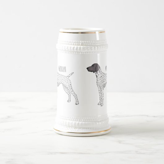 Duitse cartoon van Shorthaired Pointer-hond Bierpul (Center)