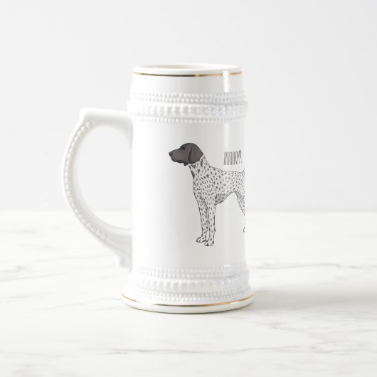 Duitse cartoon van Shorthaired Pointer-hond Bierpul (Links)