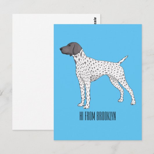 Duitse cartoon van Shorthaired Pointer-hond Briefkaart (Voorkant / Achterkant)