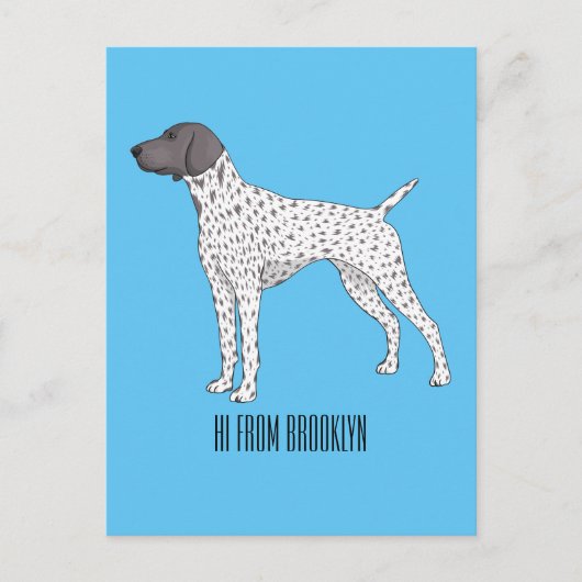 Duitse cartoon van Shorthaired Pointer-hond Briefkaart (Voorkant)