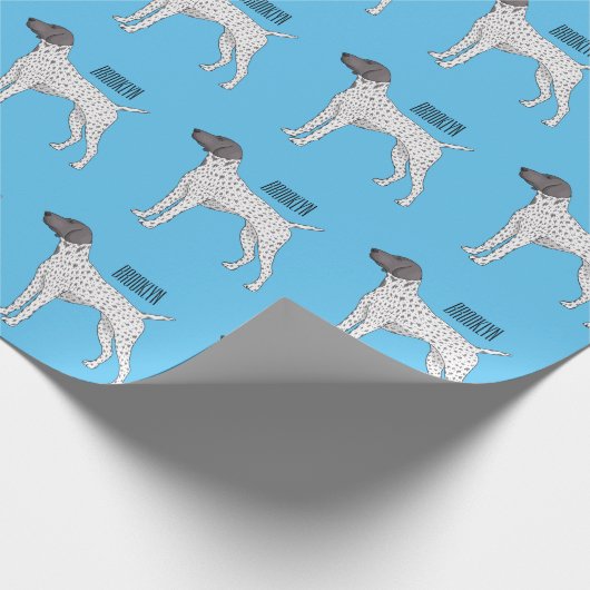 Duitse cartoon van Shorthaired Pointer-hond Cadeaupapier (Hoek)
