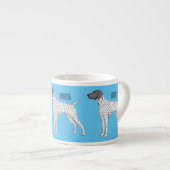 Duitse cartoon van Shorthaired Pointer-hond Espresso Kop (Voorkant rechts)