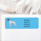 Duitse cartoon van Shorthaired Pointer-hond Etiket (Insitu)