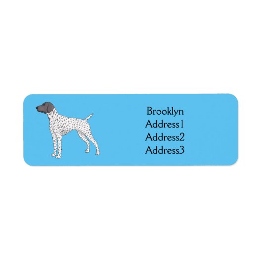 Duitse cartoon van Shorthaired Pointer-hond Etiket (Voorkant)