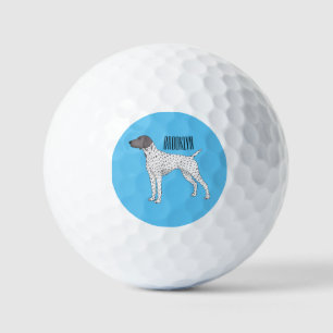 Duitse cartoon van Shorthaired Pointer-hond Golfballen