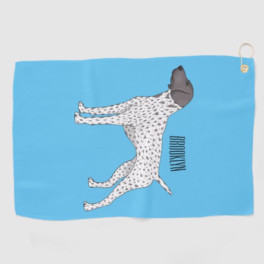 Duitse cartoon van Shorthaired Pointer-hond Golfhanddoek (Horizontaal)