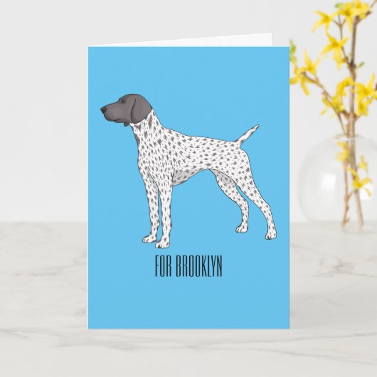 Duitse cartoon van Shorthaired Pointer-hond Kaart (Gele Bloem)