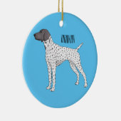 Duitse cartoon van Shorthaired Pointer-hond Keramisch Ornament (Rechts)