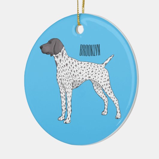 Duitse cartoon van Shorthaired Pointer-hond Keramisch Ornament (Links)