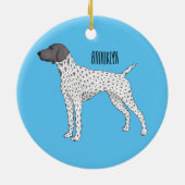 Duitse cartoon van Shorthaired Pointer-hond Keramisch Ornament (Achterkant)