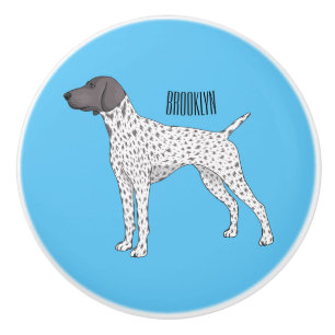 Duitse cartoon van Shorthaired Pointer-hond Keramische Knop
