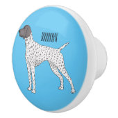 Duitse cartoon van Shorthaired Pointer-hond Keramische Knop (Rechts)